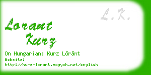 lorant kurz business card